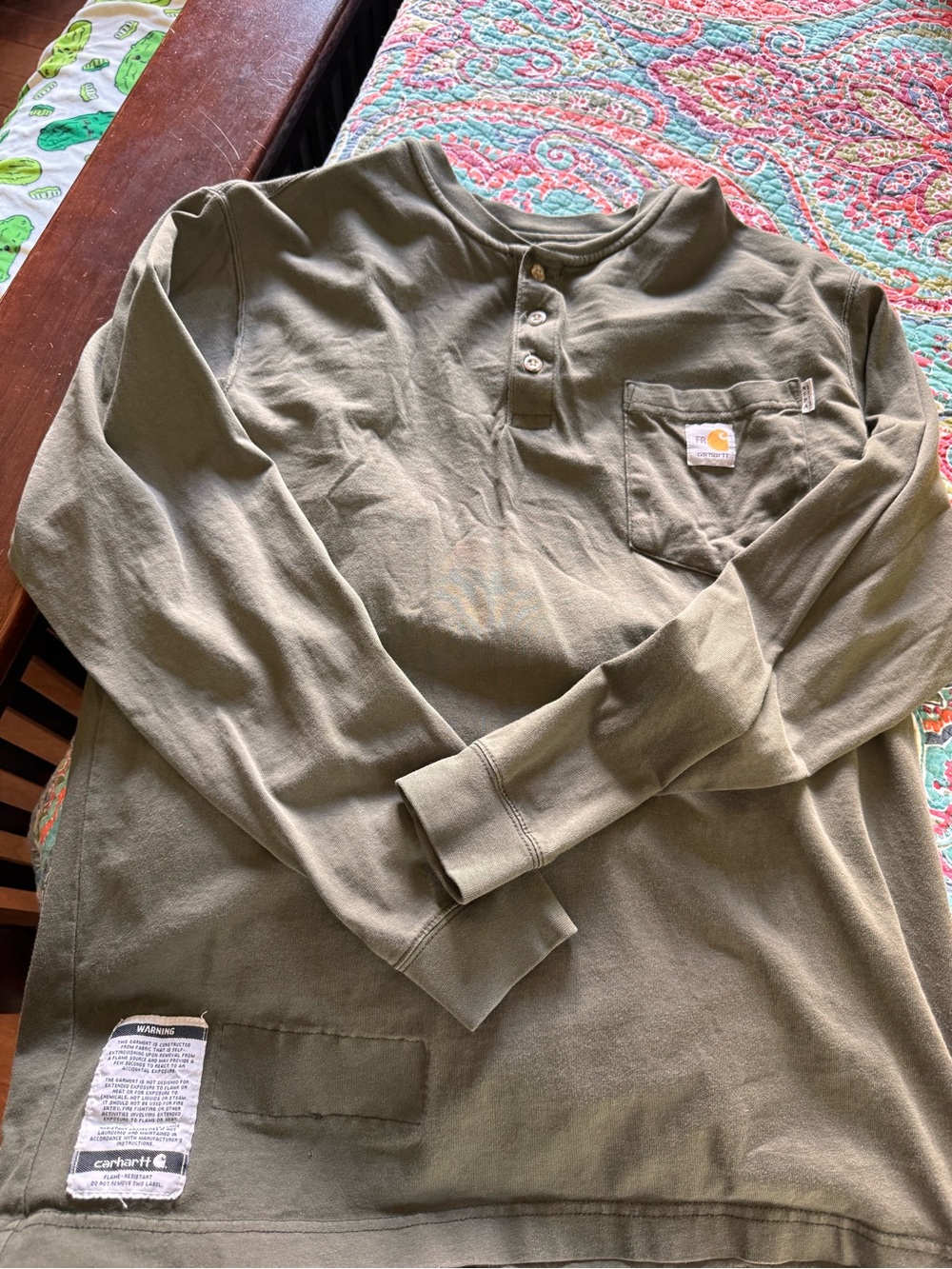 Carhartt FR Olive Long-Sleeve Henley